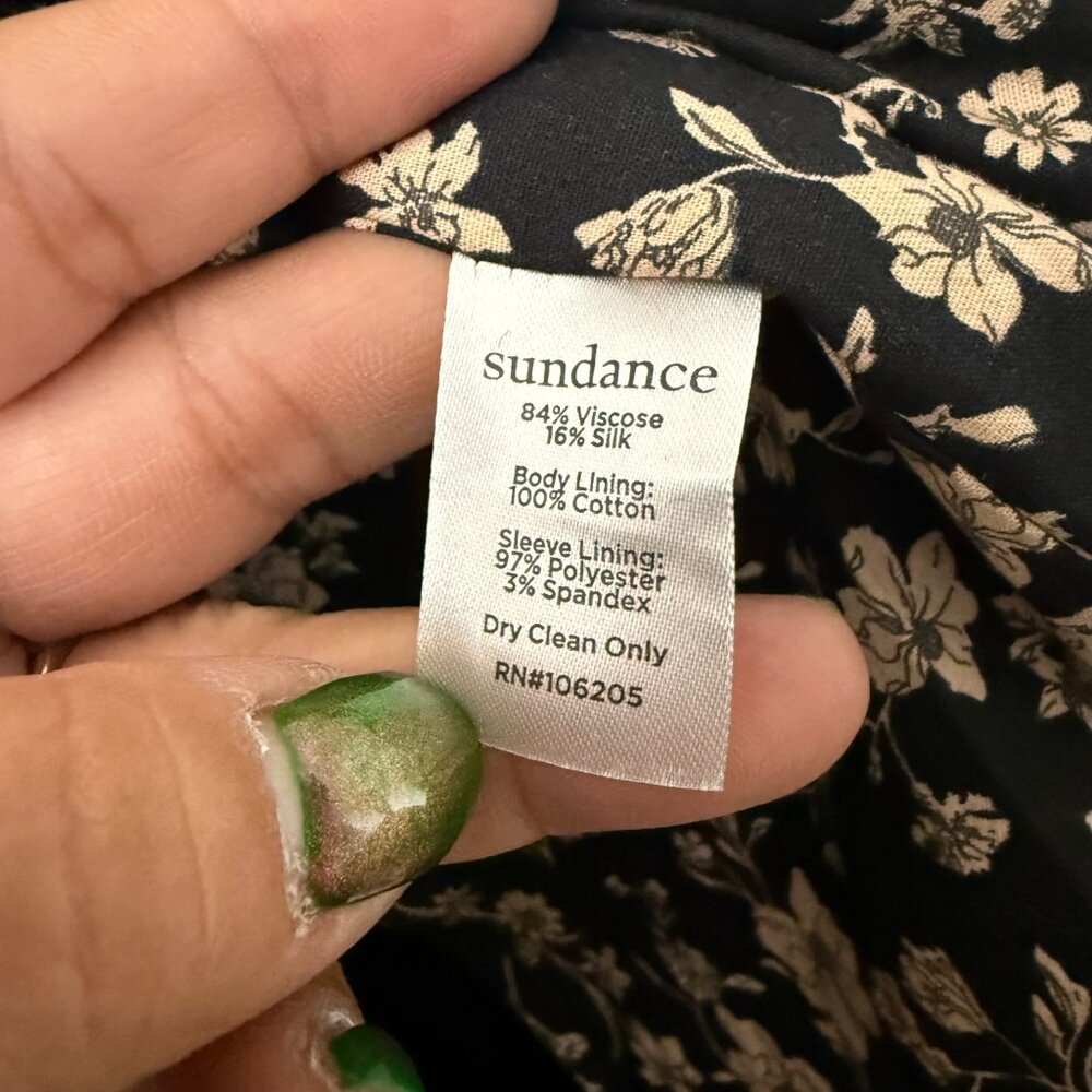 Sundance Black Monte Rosa Silk Blend Floral Lined Velvet Blazer Jacket Womens 6 - Picture 9 of 9